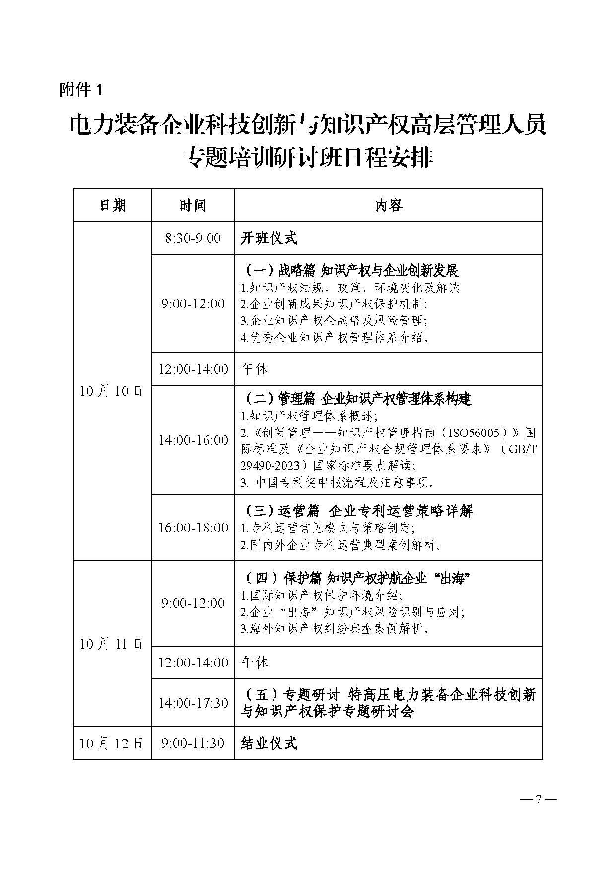 关于组织开展电力装备企业科技创新与知识产权高层管理人员专题培训研讨班的通知（中电联装备分会[2024]5号）  (1)_页面_7.png